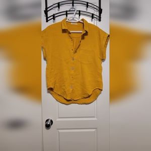 Linen button down top